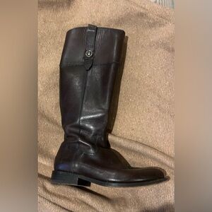 Frye Brown Tall Leather Boot with Zipper